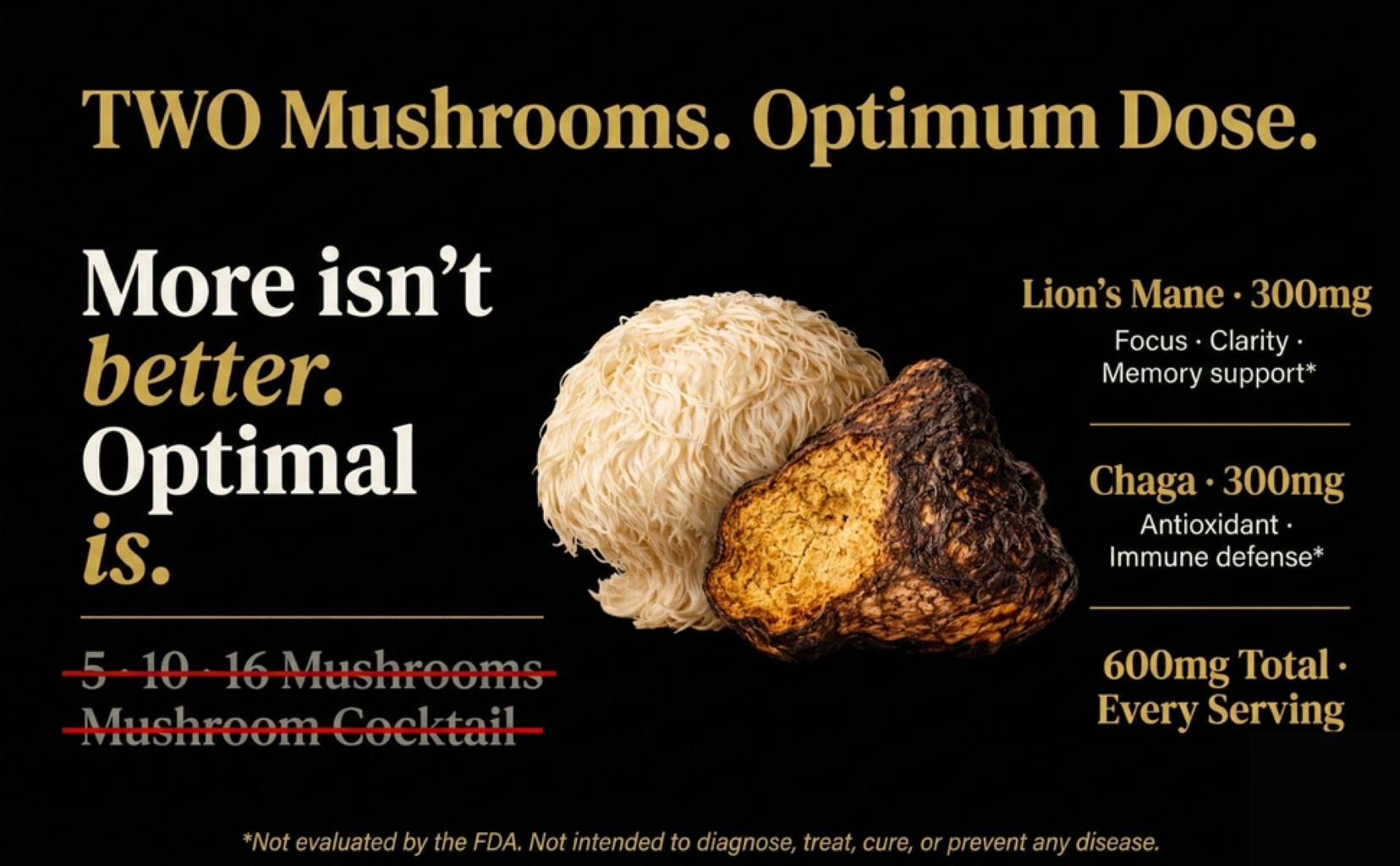Two Mushrooms. Optimum Dose.